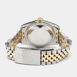 Pre Owned Rolex Champagne Datejust 16233 18k Yellow Stainless Steel Diamond  Men's Wristwatch 36 mm