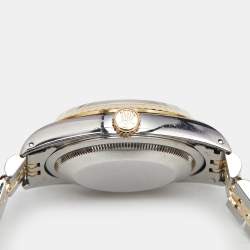 Pre Owned Rolex Champagne Datejust 16233 18k Yellow Stainless Steel Diamond  Men's Wristwatch 36 mm