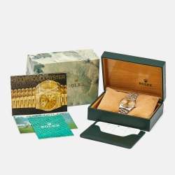 Pre Owned Rolex Champagne Datejust 16233 18k Yellow Stainless Steel Diamond  Men's Wristwatch 36 mm
