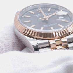 Pre Owned Rolex Datejust 126231 Slate Dial Stainless Steel 18k Everose Gold Automatic Women's Wristwatch 36mm