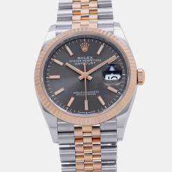 Pre Owned Rolex Datejust 126231 Slate Dial Stainless Steel 18k Everose Gold Automatic Women's Wristwatch 36mm