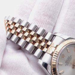 Pre Owned Rolex Oyster Perpetual Datejust 116231 Silver Dial Stainless Steel, 18K Rose Gold Automatic Women's Wristwatch 36mm