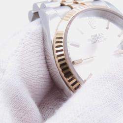 Pre Owned Rolex Oyster Perpetual Datejust 116231 Silver Dial Stainless Steel, 18K Rose Gold Automatic Women's Wristwatch 36mm