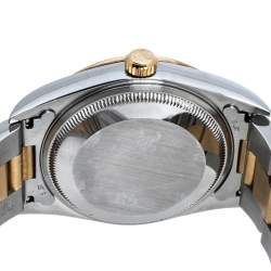 Pre Owned Rolex Black 18K Yellow Gold Stainless Steel Oyster Perpetual Date 15203 Men's Wristwatch 34 mm