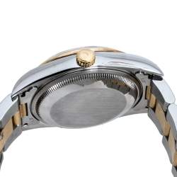 Pre Owned Rolex Black 18K Yellow Gold Stainless Steel Oyster Perpetual Date 15203 Men's Wristwatch 34 mm