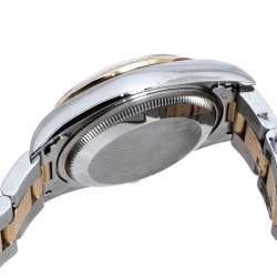Pre Owned Rolex Black 18K Yellow Gold Stainless Steel Oyster Perpetual Date 15203 Men's Wristwatch 34 mm