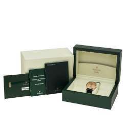 Pre Owned Rolex 18K Yellow Gold Crocodile Leather Cellini Danaos 4243/8 Men's Wristwatch 38 mm