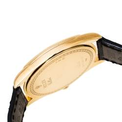 Pre Owned Rolex 18K Yellow Gold Crocodile Leather Cellini Danaos 4243/8 Men's Wristwatch 38 mm