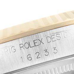 Pre Owned ساعة يد رجالية رولكس "دايتجست 16233" ستانلس ستيل و ذهب أصفر عيار 18 و ألماس شامبانيا 36 مم