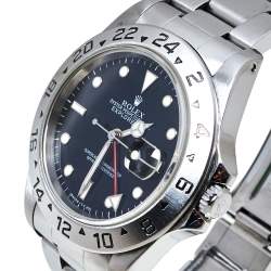 مملوكة مسبقًا ساعة يد رجالية رولكس "اكسبلورور 2 16570" ستانلس ستيل سوداء 40 مم