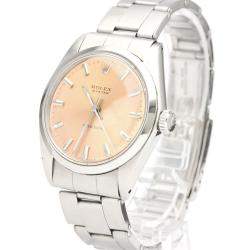 Pre Owned Rolex Orange Stainless Steel Oyster Precision Mechanical 6426 Men's Wristwatch 35 MM