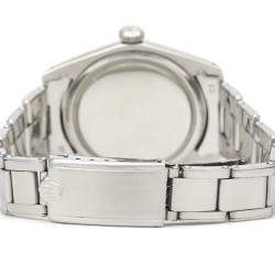 Pre Owned Rolex Orange Stainless Steel Oyster Precision Mechanical 6426 Men's Wristwatch 35 MM