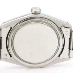 Pre Owned Rolex Orange Stainless Steel Oyster Precision Mechanical 6426 Men's Wristwatch 35 MM