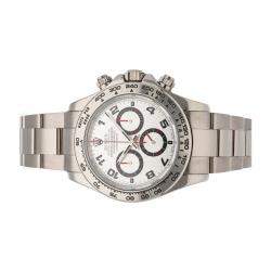 مملوكة مسبقًا Rolex Silver 18K White Gold Cosmograph Daytona 116509 Men's Wristwatch 40 MM