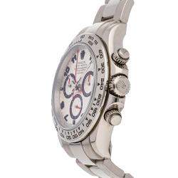 مملوكة مسبقًا Rolex Silver 18K White Gold Cosmograph Daytona 116509 Men's Wristwatch 40 MM