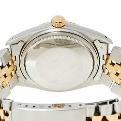 Pre Owned Rolex Silver 18K Yellow Gold and Stainless Steel Datejust 16013 Men's Wristwatch 36 mm
