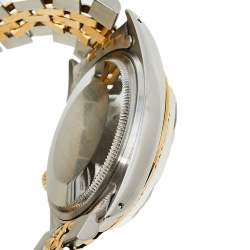Pre Owned Rolex Silver 18K Yellow Gold and Stainless Steel Datejust 16013 Men's Wristwatch 36 mm