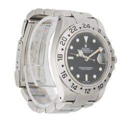 Pre Owned Rolex Black Stainless Steel Explorer II 16570 Men's Wristwatch 40 MM