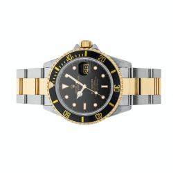 مملوكة مسبقًا Rolex Black 18k Yellow Gold And Stainless Steel Submariner Date 16613 Men's Wristwatch 40 MM
