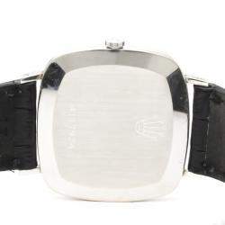 Pre Owned Rolex Blue 18K White Gold Vintage Cellini 4084 Men's Wristwatch 30 MM