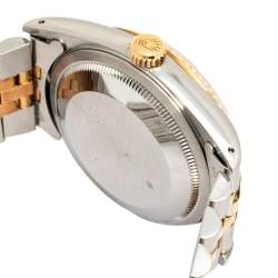 Pre Owned ساعة يد رجالية رولكس ديت جست 16233 ذهب أصفر عيار 18 قيراط وستانلس ستيل وألماس صفراء 36 مم