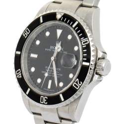 Pre Owned Rolex Black Stainless Steel Submariner 16610 T Automatic Men's Wristwatch 40 mm