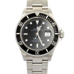 Pre Owned Rolex Black Stainless Steel Submariner 16610 T Automatic Men's Wristwatch 40 mm