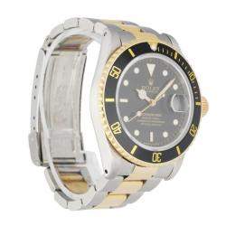 Rolex  Black 18K Yellow Gold And Stainless Steel Submariner 16613 Men's Wristwatch 40 MM
