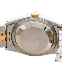 Pre Owned Rolex Champagne 18K Yellow Gold & Stainless Steel Datejust 16233 Automatic Unisex Wristwatch 36 mm