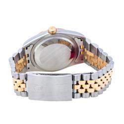 Pre Owned ساعة يد رجالية رولكس ديت جست 16233 أوتوماتيك ستانلس ستيل وذهب أصفر عيار 18 وألماس شمبانيا 36مم