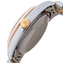 Pre Owned ساعة يد رجالية رولكس ديت جست 16233 أوتوماتيك ستانلس ستيل وذهب أصفر عيار 18 وألماس شمبانيا 36مم