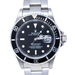 Pre Owned ساعة يد رجالية رولكس صبمارينر 16610 أوتوماتيك  ستانلس ستيل سوداء 40 مم