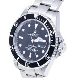 Pre Owned ساعة يد رجالية رولكس صبمارينر 16610 أوتوماتيك  ستانلس ستيل سوداء 40 مم