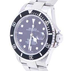 Pre Owned ساعة يد رجالية رولكس صبمارينر 16610 أوتوماتيك ستانلس ستيل سوداء 40 مم