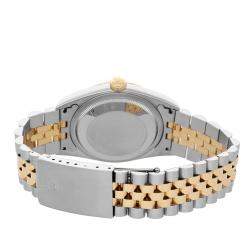 Pre Owned Rolex Blue 18K Yellow Gold And Stainless Steel Datejust 16233 Men's Wristwatch 36 MM