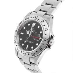 مملوكة مسبقًا Rolex Black Stainless Steel Explorer II 16570 Men's Wristwatch 40 mm