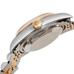 Pre Owned Rolex Champagne 18k Yellow Gold and Stainless Steel Diamonds 16233 Series Datejust Wristwatch 36 mm
