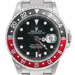 مملوكة مسبقًا Rolex Black Stainless Steel Coke Edition GMT-Master II 16710 Men's Wristwatch 40 mm