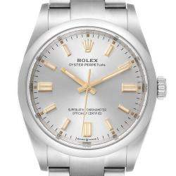 Rolex Silver Stainless Steel Oyster Perpetual 126000 Men's Wristwatch 36 MM