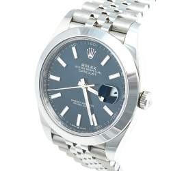 مملوكة مسبقًا Rolex Blue Stainless Steel Datejust 126300 Men's Wristwatch 41 mm