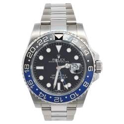 Pre Owned Rolex Black Stainless Steel GMT Master II 116710 Men's Wristwatch 40 mm