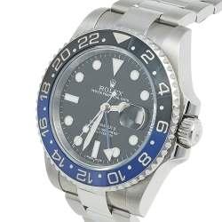 Pre Owned Rolex Black Stainless Steel GMT Master II 116710 Men's Wristwatch 40 mm