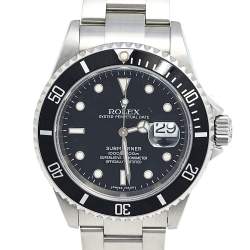 Pre Owned Rolex Black Stainless Steel Submariner 16610 Men's Wristwatch 40 mm