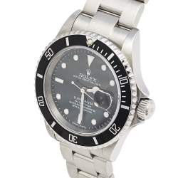 Pre Owned Rolex Black Stainless Steel Submariner 16610 Men's Wristwatch 40 mm