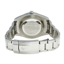 Pre Owned Rolex Rhodium Diamond 18K White Gold Stainless Steel Datejust 116334 Men's Wristwatch 41 mm