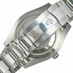 Pre Owned Rolex Rhodium Diamond 18K White Gold Stainless Steel Datejust 116334 Men's Wristwatch 41 mm