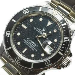Pre Owned Rolex Black Stainless Steel Submariner 168000 Men's Wristwatch 40 MM