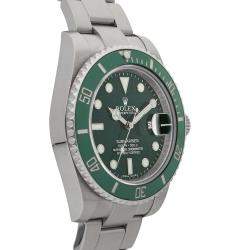 مملوكة مسبقًا Rolex Green Stainless Steel Submariner 116610LV Men's Wristwatch 40 mm