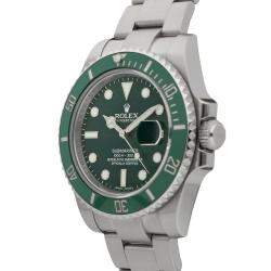 مملوكة مسبقًا Rolex Green Stainless Steel Submariner 116610LV Men's Wristwatch 40 mm