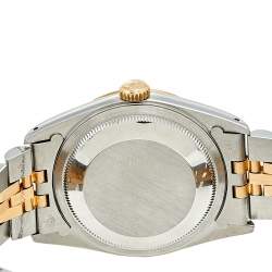 Pre Owned Rolex Champagne 18k Yellow Gold And Stainless Steel Datejust 16233 Men's Wristwatch 36 MM